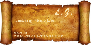 Lambing Gusztáv névjegykártya