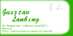 gusztav lambing business card